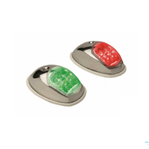 Coppia Fanali di Via Laterali Led Rosso Verde in Acciaio Inox