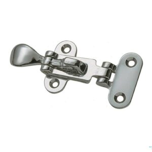 Chiusura a Leva Piana con Foro Lucchetto 100x45mm in Ottone Cromato