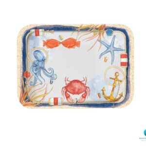 Vassoio 30x21,5 da Portata Stile Nautico con Decorazioni Marine per barche e camper