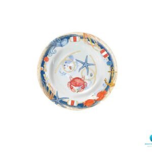 Piatto Fondo Stile Nautico con Decoro Marino per barche e camper