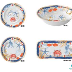 Set Piatti Stile Nautico con Decoro Marino per barche e camper