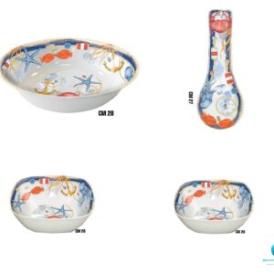 Set Piatti Stile Nautico con Decoro Marino per barche e camper