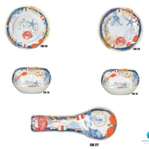 Set Piatti Stile Nautico con Decoro Marino per barche e camper